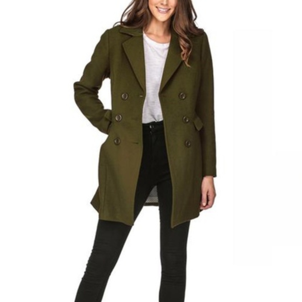 Haute Women's Double-Breasted Wool-Blend Peacoat